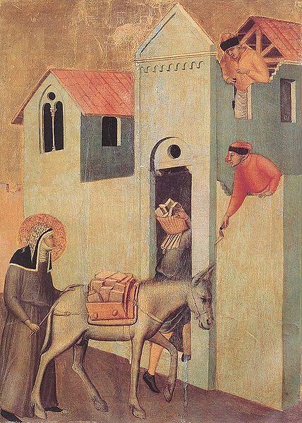 Pietro Lorenzetti Saint Humility Transports Bricks to the Monastery Sweden oil painting art